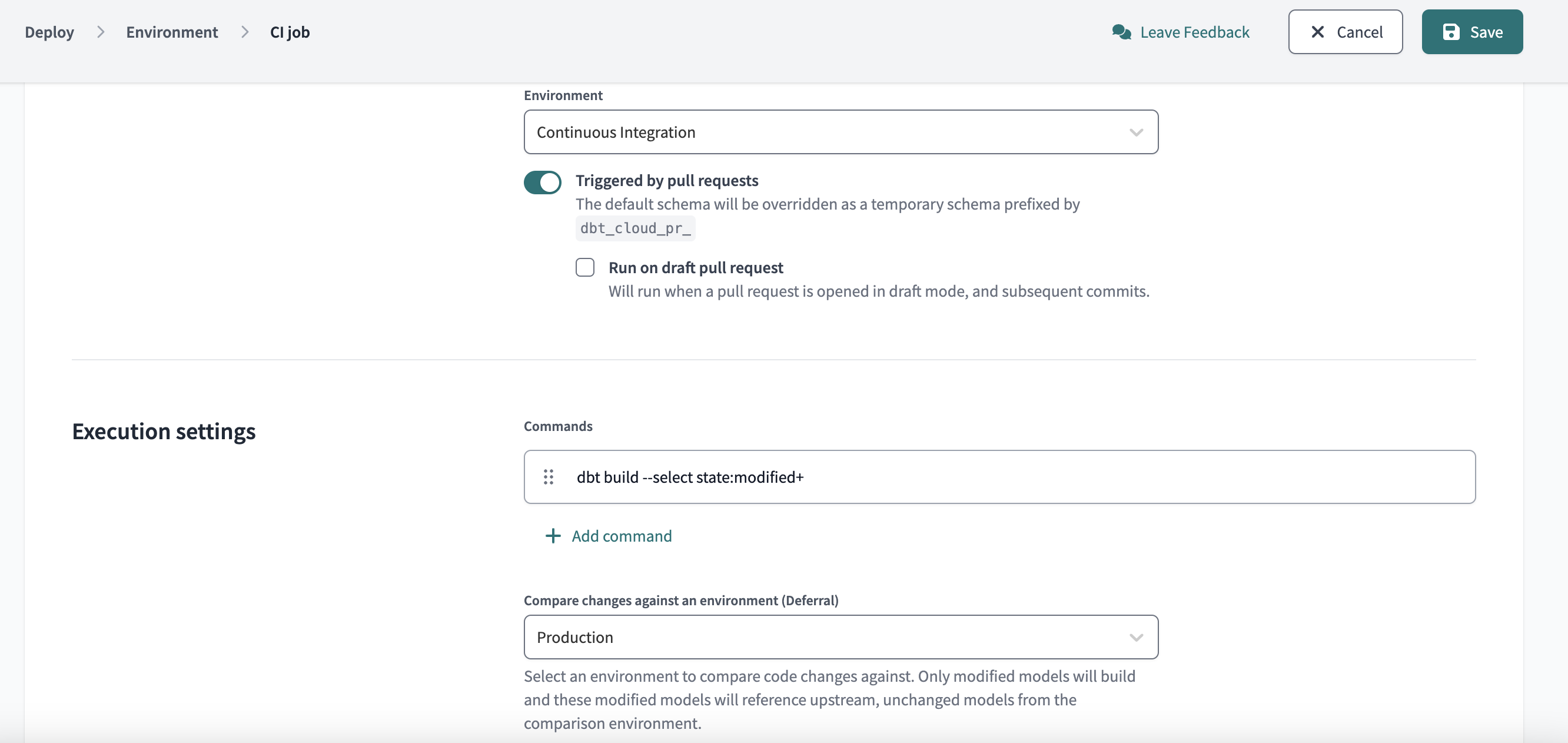 Example of a slim CI job with the above configurations Example of a slim CI job with the above configurations